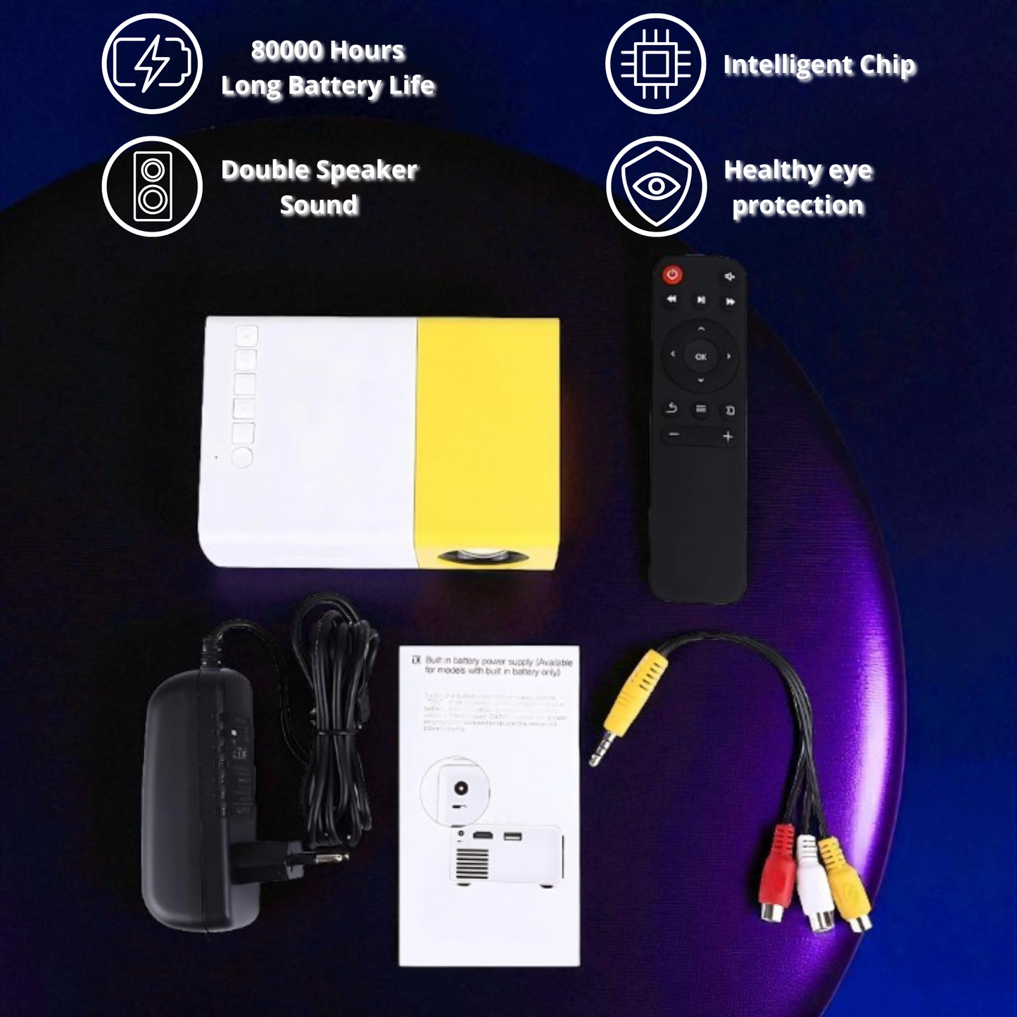 YG300 Mini Projector LED Portable Beamer Compatible with HDMI USB Support 1080P Video Projetor Kids Gift