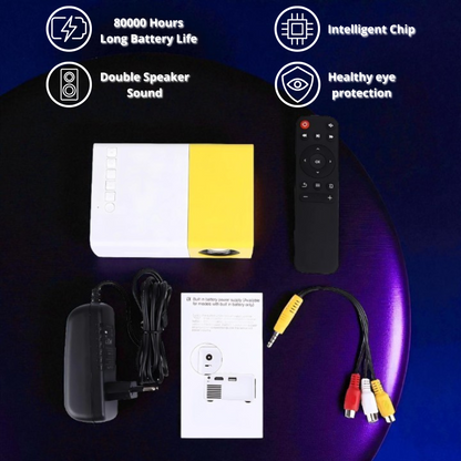 YG300 Mini Projector LED Portable Beamer Compatible with HDMI USB Support 1080P Video Projetor Kids Gift